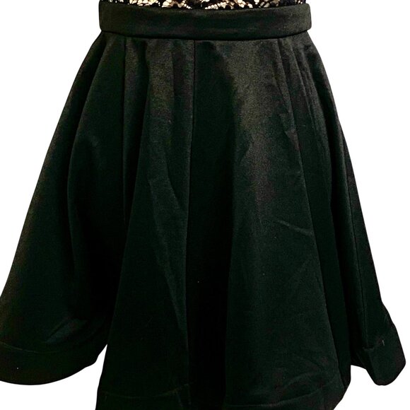 Fit & Flare Black Scallop Lace Mini Cocktail Dress Plunging Back Size M Windsor - Picture 5 of 11